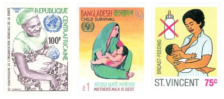 Anne sütü teşviki ile ilgili posta pulları
