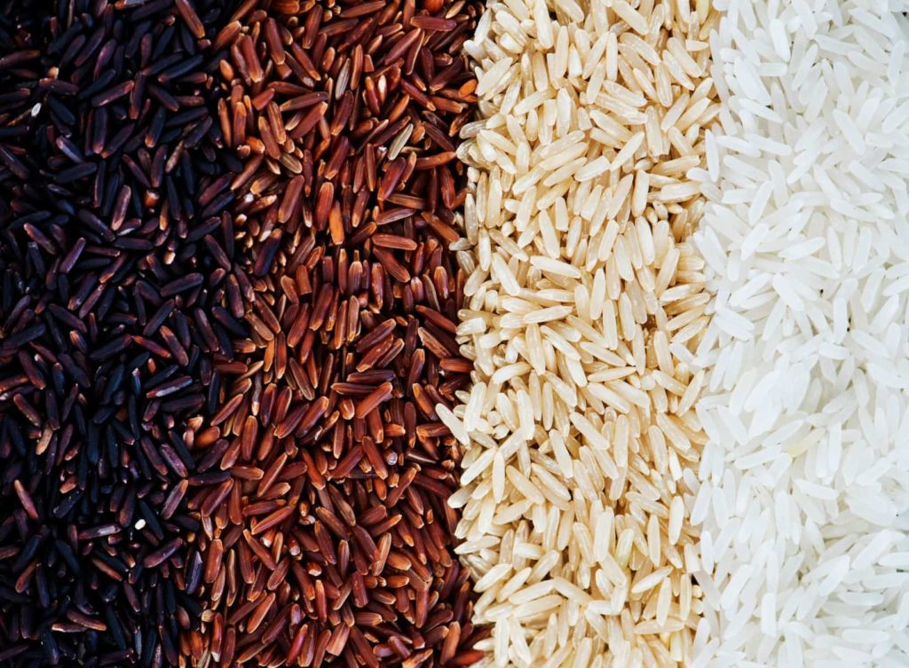 Farklı renklerdeki pirinç türleri